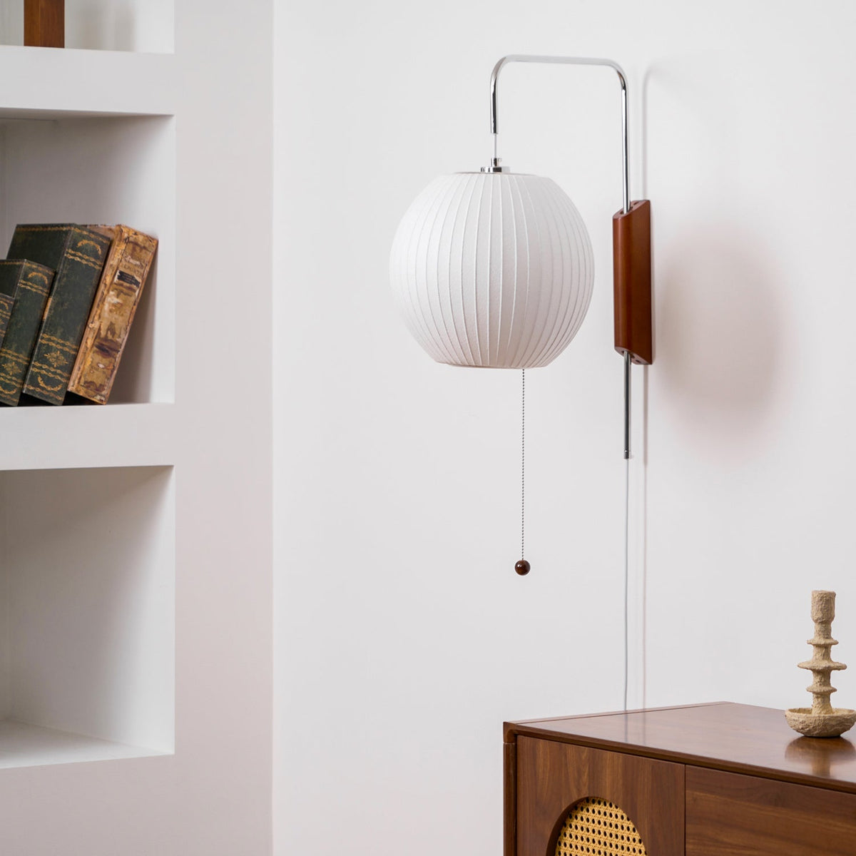 Contemporary Polymer Pull Chain Wall Light 1-Light