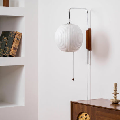 Contemporary Polymer Pull Chain Wall Light 1-Light