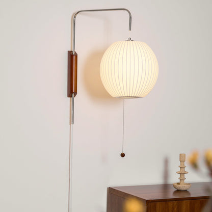 Contemporary Polymer Pull Chain Wall Light 1-Light