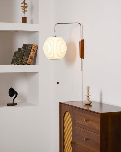 Contemporary Polymer Pull Chain Wall Light 1-Light