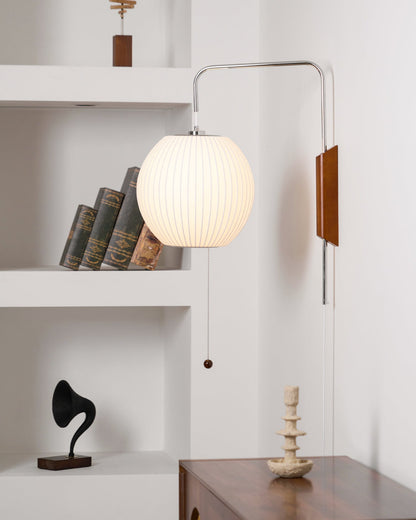 Contemporary Polymer Pull Chain Wall Light 1-Light