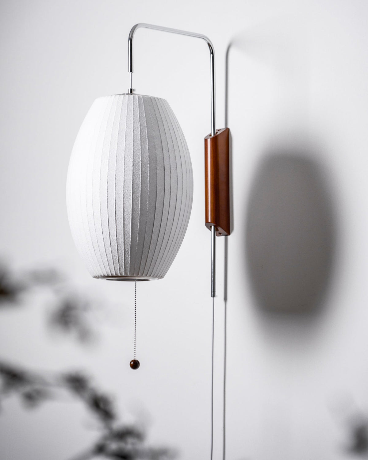 Contemporary Polymer Pull Chain Wall Light 1-Light