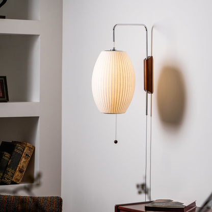 Contemporary Polymer Pull Chain Wall Light 1-Light