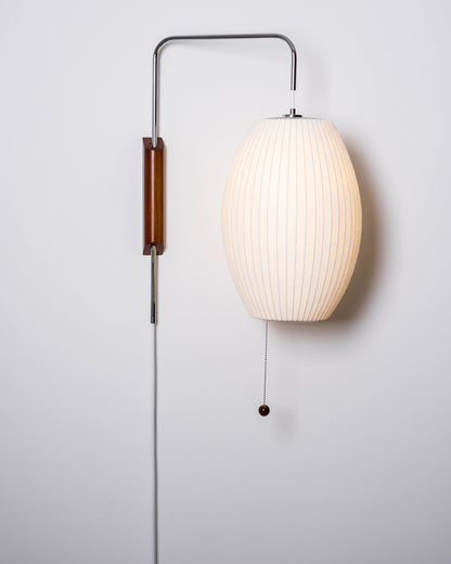 Contemporary Polymer Pull Chain Wall Light 1-Light