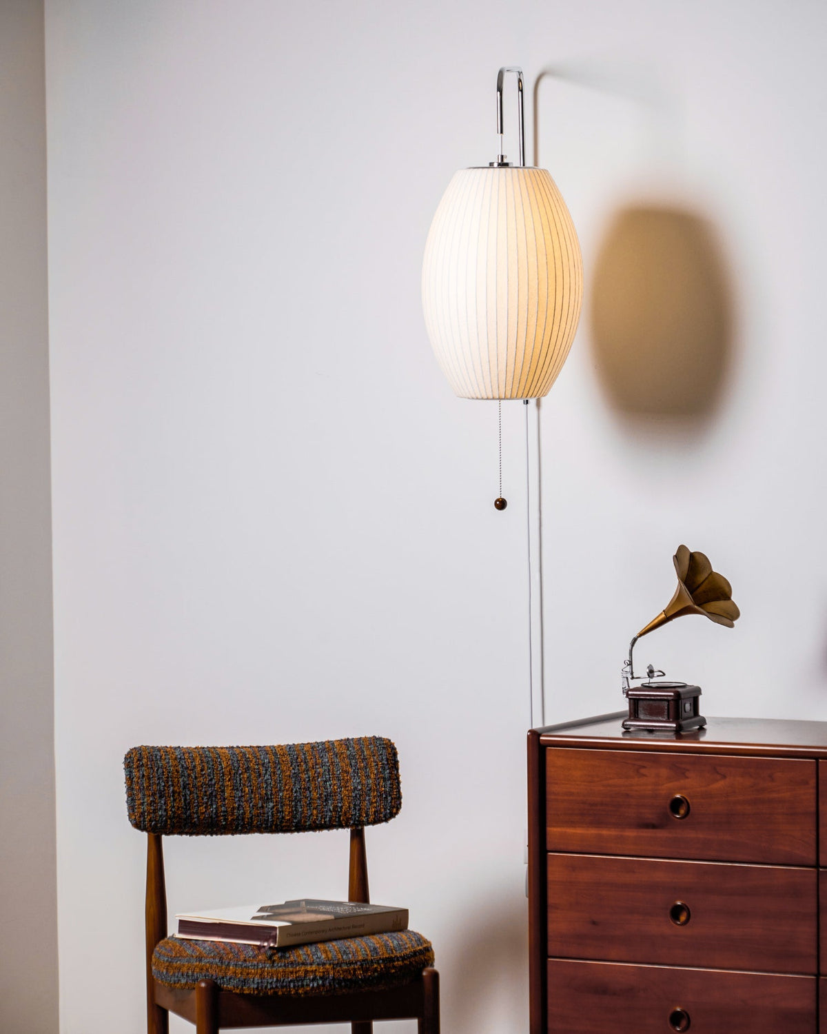 Contemporary Polymer Pull Chain Wall Light 1-Light