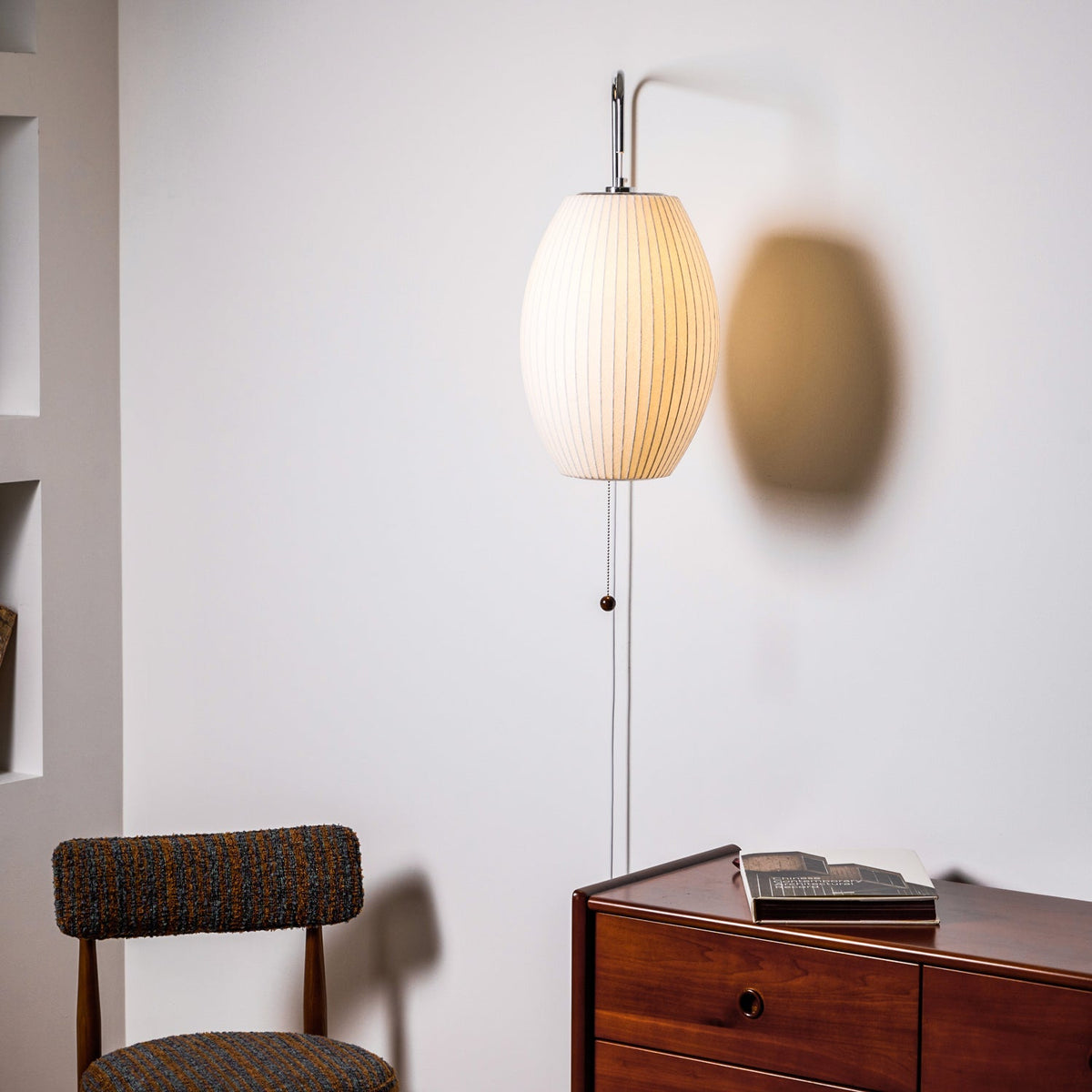 Contemporary Polymer Pull Chain Wall Light 1-Light