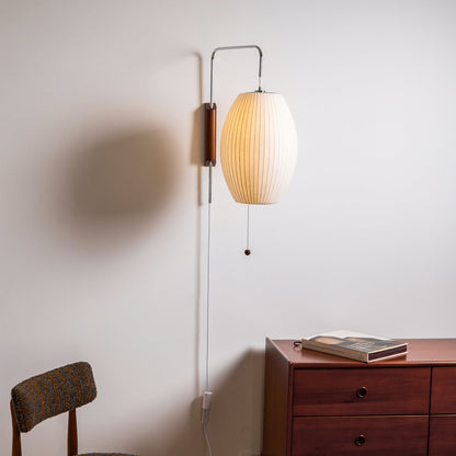 Contemporary Polymer Pull Chain Wall Light 1-Light