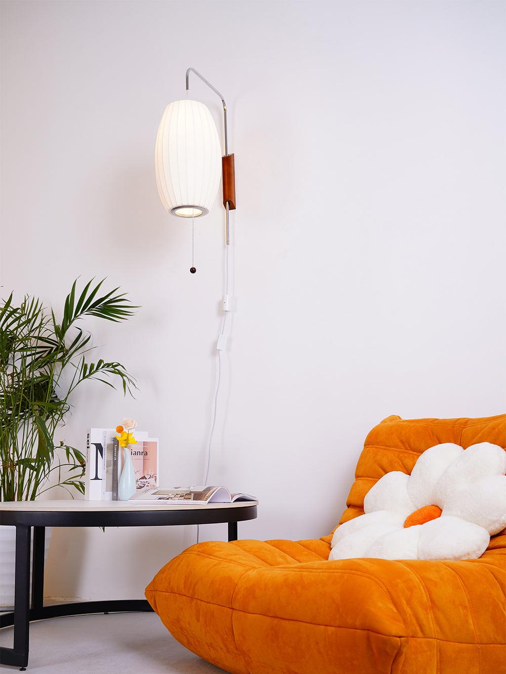 Contemporary Polymer Pull Chain Wall Light 1-Light