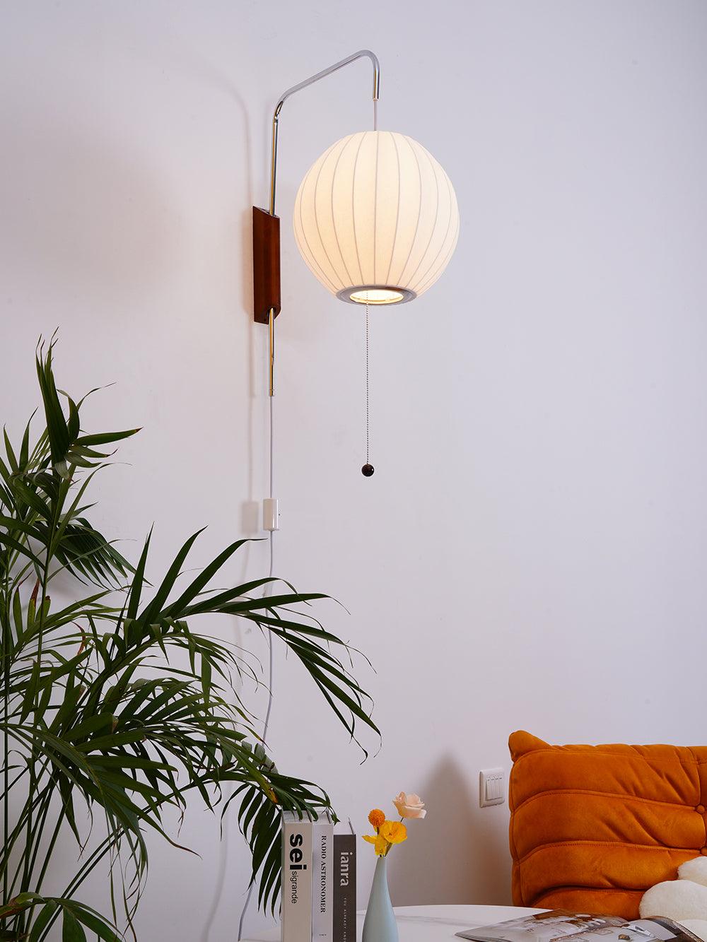 Contemporary Polymer Pull Chain Wall Light 1-Light