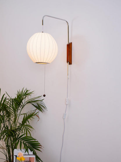 Contemporary Polymer Pull Chain Wall Light 1-Light