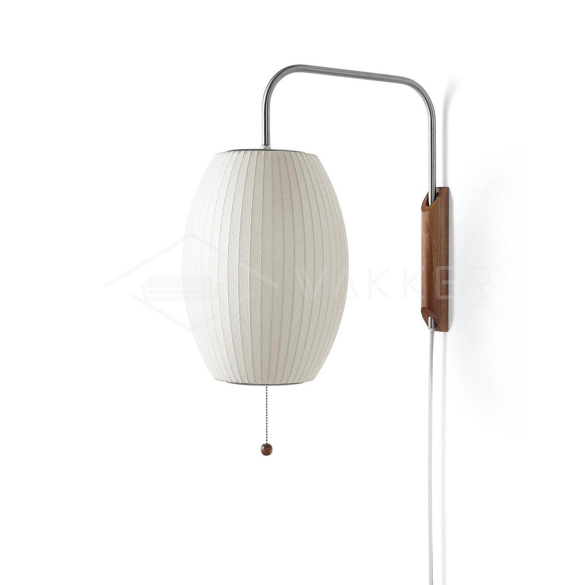 Contemporary Polymer Pull Chain Wall Light 1-Light