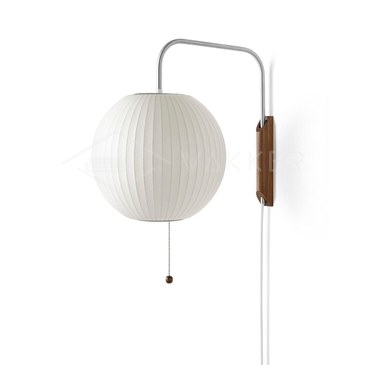 Contemporary Polymer Pull Chain Wall Light 1-Light