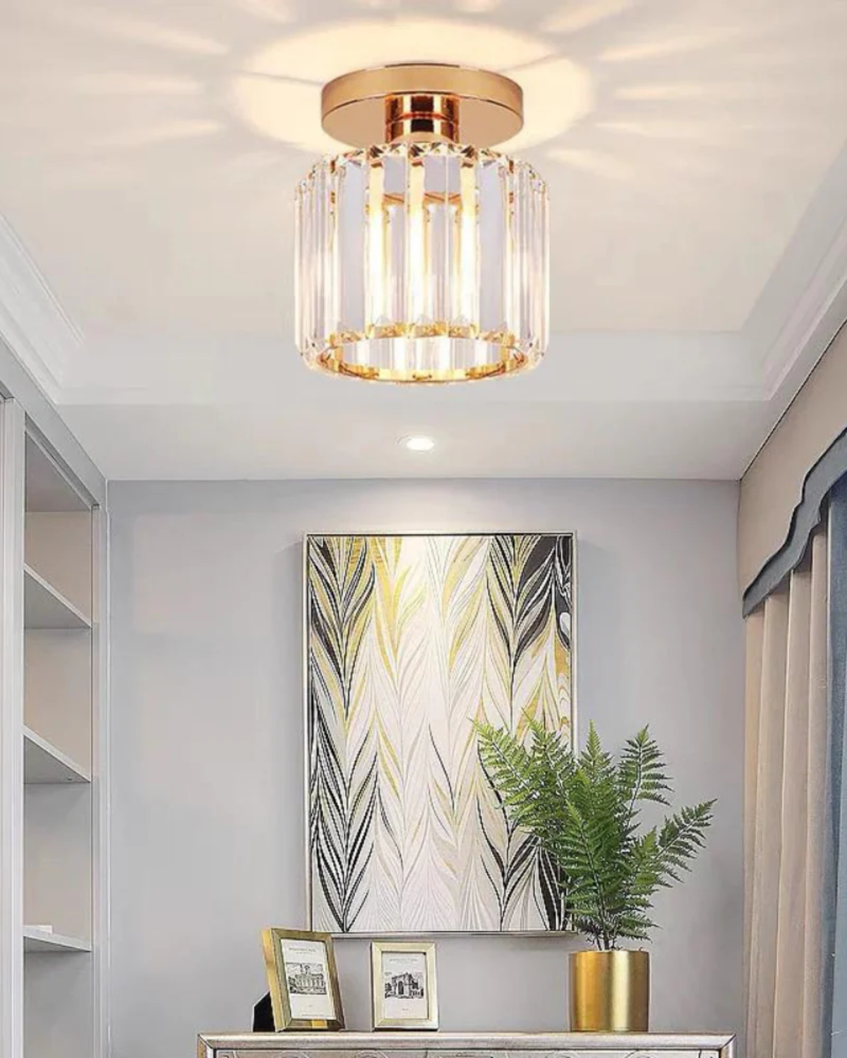 Contemporary Glass Square Ceiling Light 1-Light