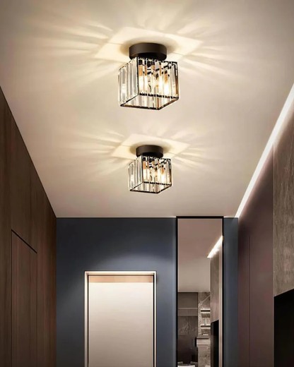 Contemporary Glass Square Ceiling Light 1-Light