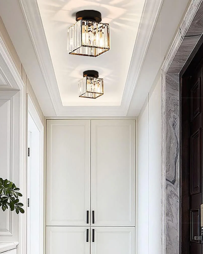 Contemporary Glass Square Ceiling Light 1-Light