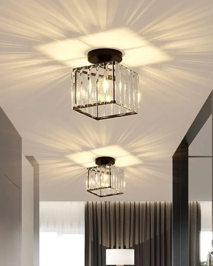 Contemporary Glass Square Ceiling Light 1-Light