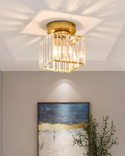 Contemporary Glass Square Ceiling Light 1-Light
