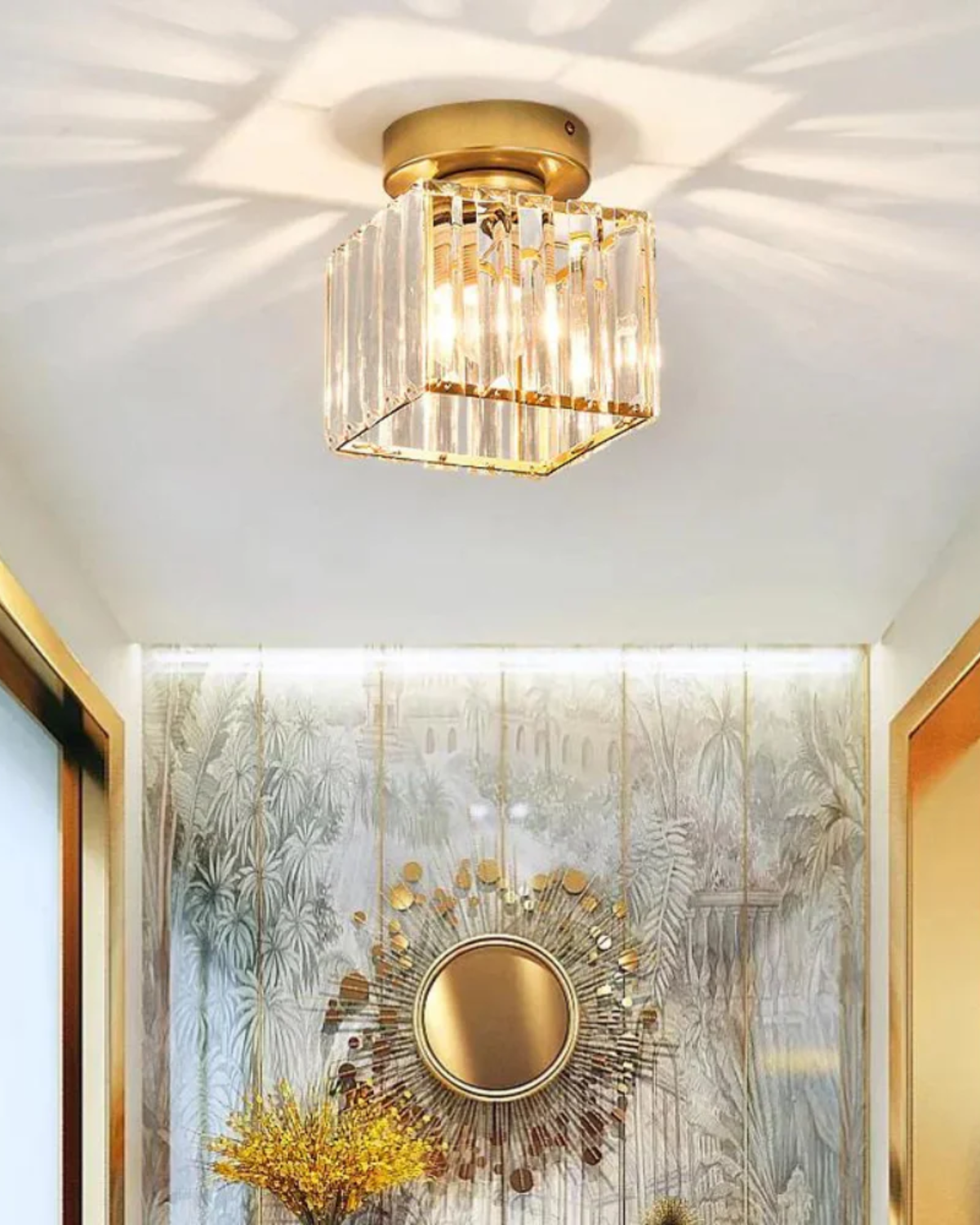 Contemporary Glass Square Ceiling Light 1-Light