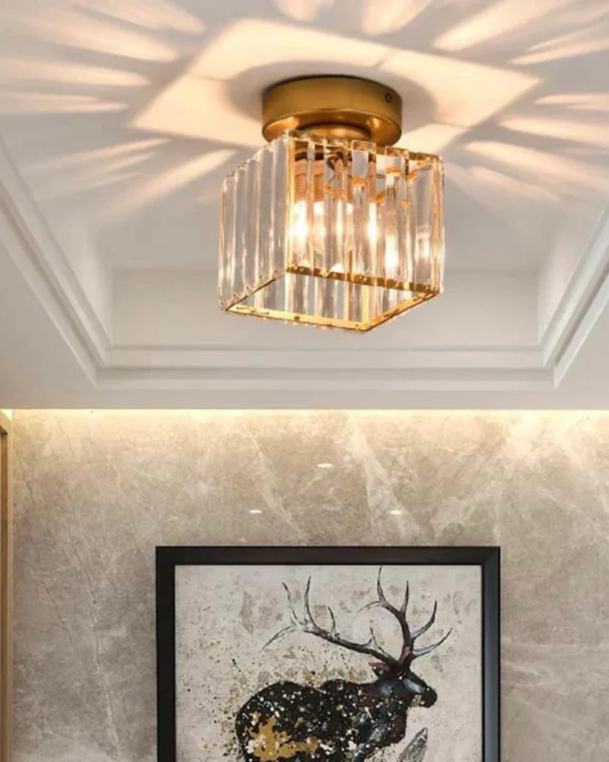 Contemporary Glass Square Ceiling Light 1-Light