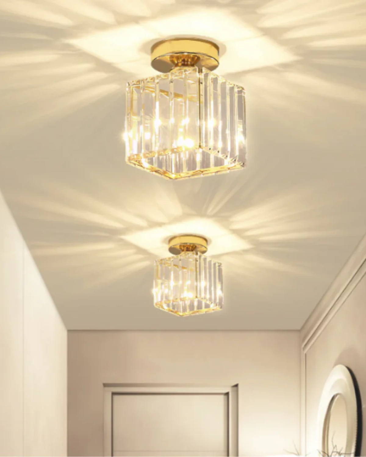 Contemporary Glass Square Ceiling Light 1-Light