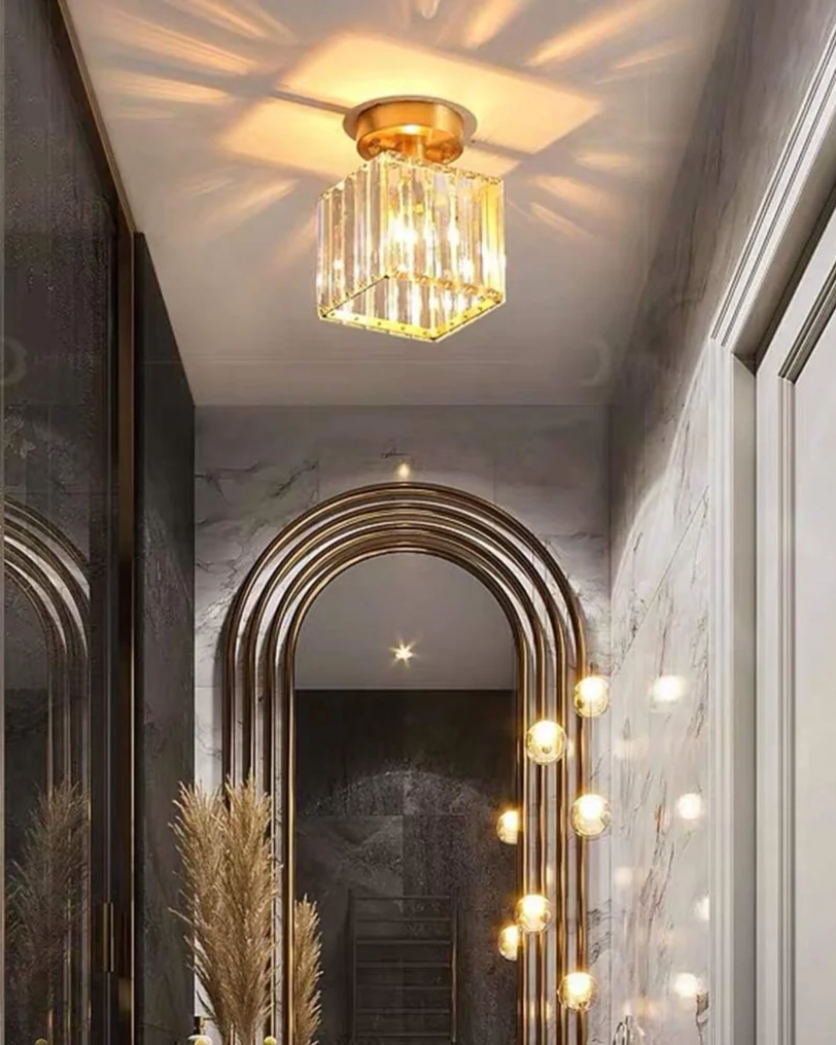 Contemporary Glass Square Ceiling Light 1-Light