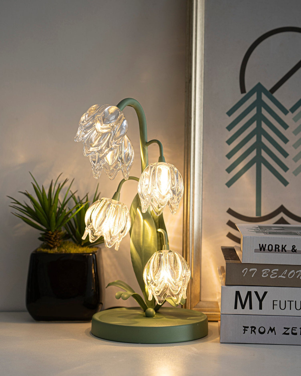 Contemporary Glass Multi-Light Stem Table Lamp 1-Light
