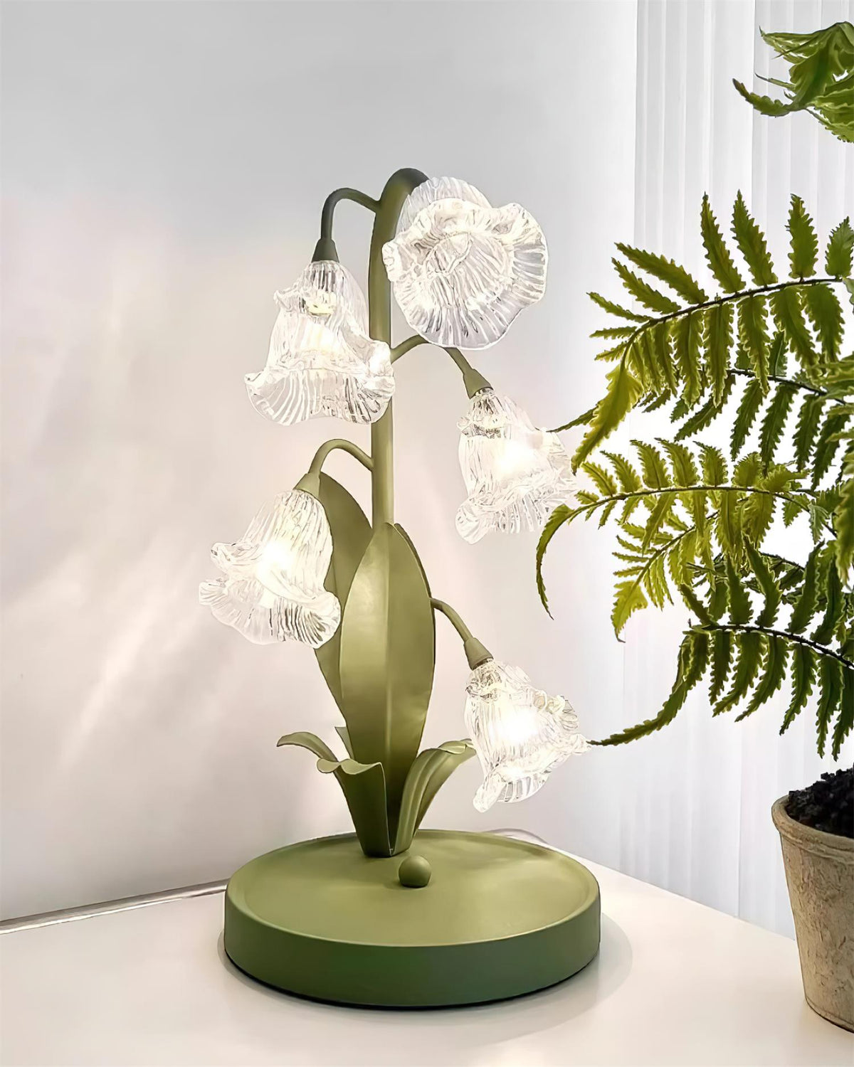 Contemporary Glass Multi-Light Stem Table Lamp 1-Light