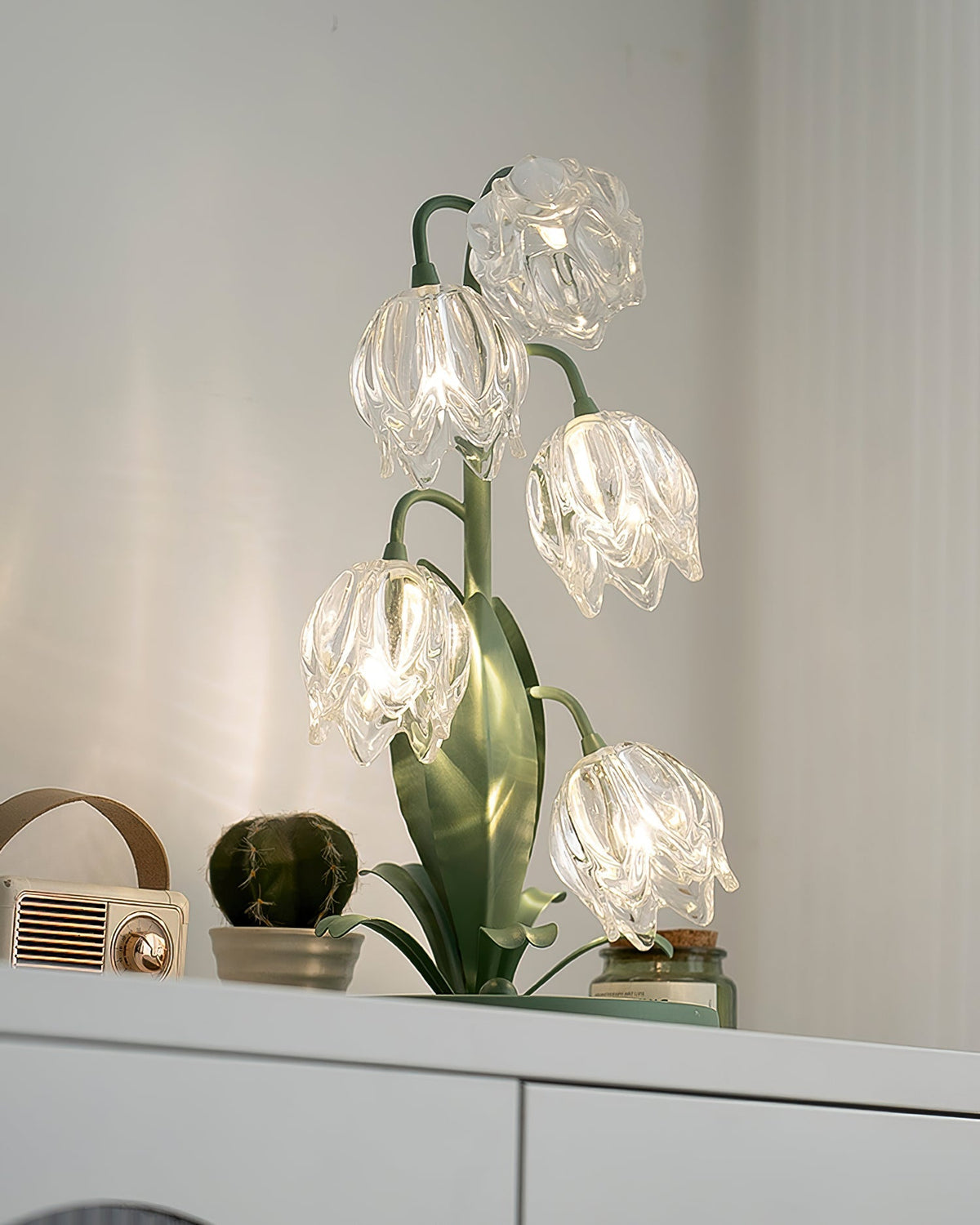 Contemporary Glass Multi-Light Stem Table Lamp 1-Light