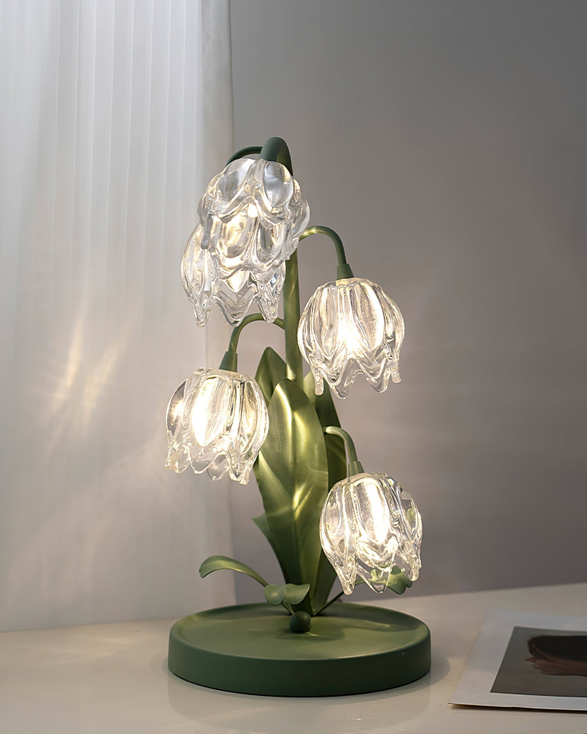 Contemporary Glass Multi-Light Stem Table Lamp 1-Light