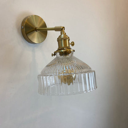 Scandinavian Brass Glass Dome Wall Sconce Lamp 1-Light