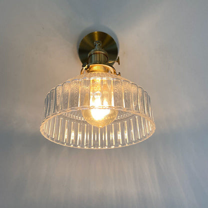 Scandinavian Brass Glass Dome Wall Sconce Lamp 1-Light