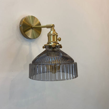 Scandinavian Brass Glass Dome Wall Sconce Lamp 1-Light