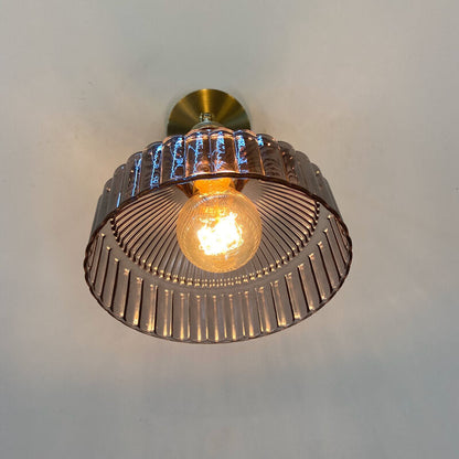 Scandinavian Brass Glass Dome Wall Sconce Lamp 1-Light
