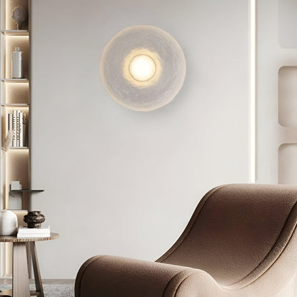 Contemporary Minimalist Resin Round Wall Sconce LED 1-Light