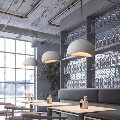 Wabi-Sabi Polystyrene Spherical Dome Pendant Light 1-Light