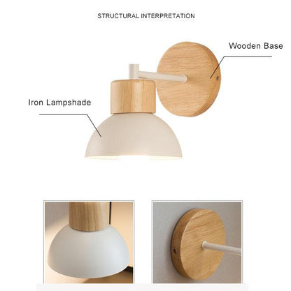 Scandinavian Wood Dome Wall Light | 1-Light