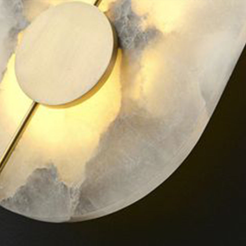 Modern Scandinavian Marble Round Wall Sconce LED 1-Light