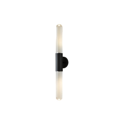 Scandinavian Water-Ripple Glass Brass Wall Sconce LED 1-Light