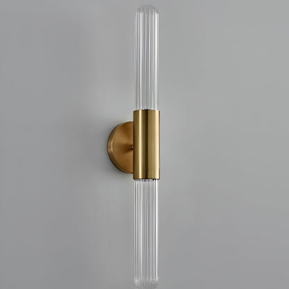 Scandinavian Water-Ripple Glass Brass Wall Sconce LED 1-Light