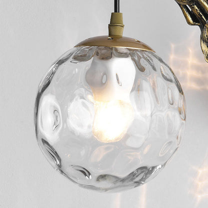 Vintage Glass Globe 1-Light Mermaid Wall Sconce
