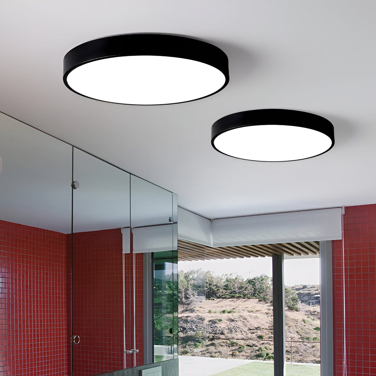 Contemporary Iron Minimal Frame Ceiling Light 1-Light