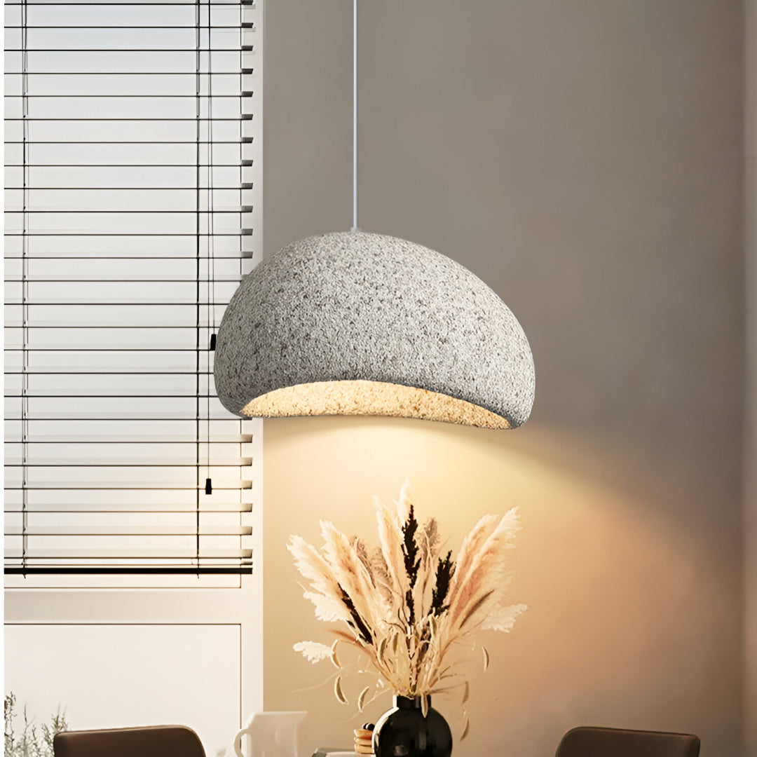 Wabi-Sabi Polystyrene Spherical Dome Pendant Light 1-Light