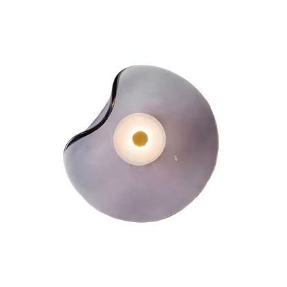 Nordic Curved Glass Japandi LED Wall Sconce 1-Light