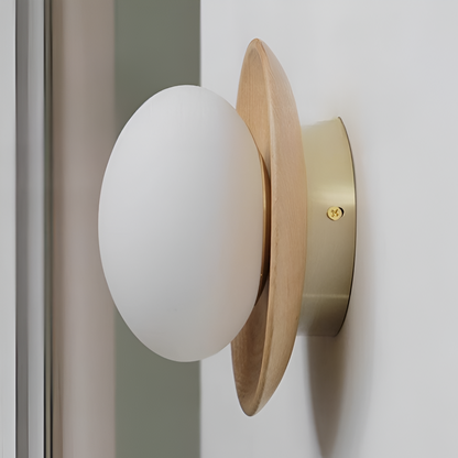 Nordic Wood Globe Shade Wall Light 1-Light