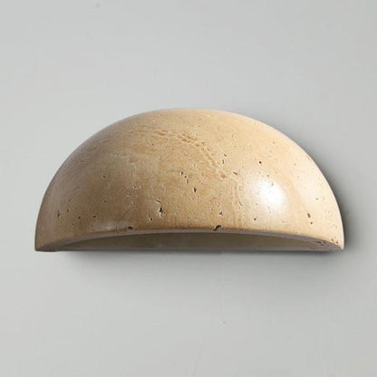 Wabi-Sabi Travertine Semicircular Wall Sconce LED 1-Light