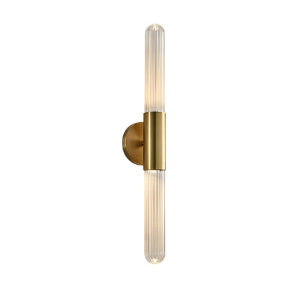 Scandinavian Water-Ripple Glass Brass Wall Sconce LED 1-Light