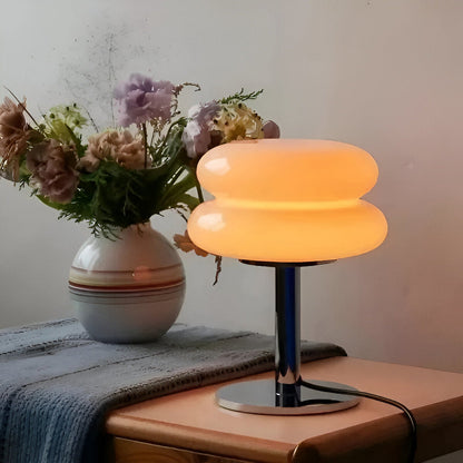 Contemporary Glass Base Table Lamp 1-Light