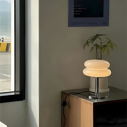 Contemporary Glass Base Table Lamp 1-Light