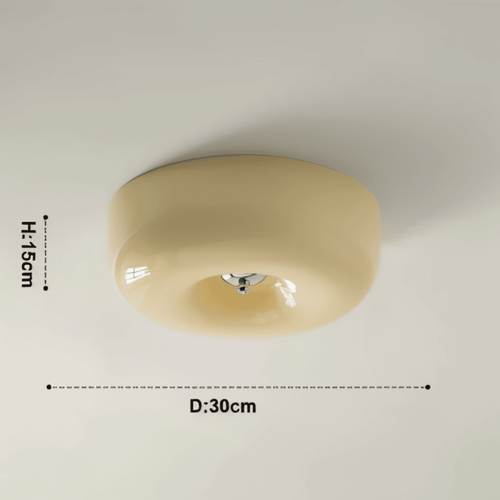Contemporary Glass Smooth Dome Ceiling Light 1-Light