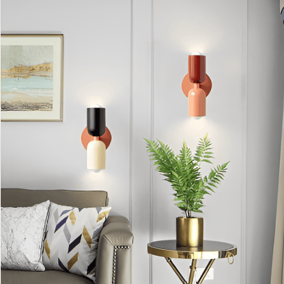 Contemporary Iron Round Backplate Wall Light 1-Light